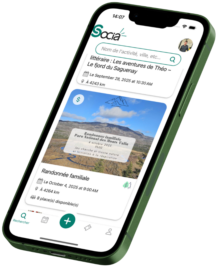 SOCIA mobile app preview